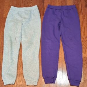 Hanes Ecosmart Kids Sweatpants Size Youth Medium 7-8 Grey and Purple